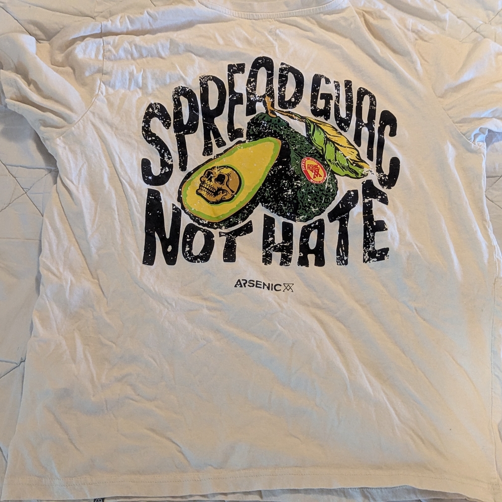 White Graphic Tee - Spread Guac Not Hate